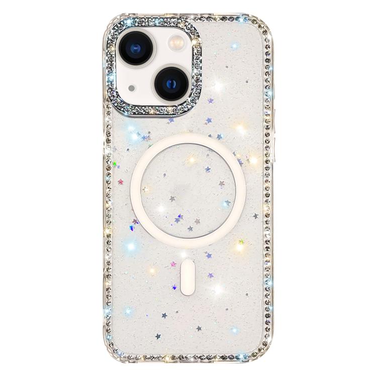 ラインストーン両面IMD PCハイブリッドTPUマグネットフォンケース、iPhone 13用