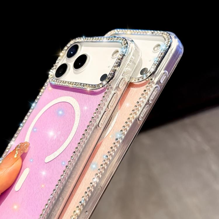 ラインストーン両面IMD PCハイブリッドTPU磁気スマホケース、iPhone 17 Pro Max用、iPhone 17 Pro用、iPhone 17用、iPhone Air用、iPhone 16 Pro Max用、iPhone 16 Pro用、iPhone 16 Plus用、iPhone 16用