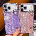 メタリックな質感のプレーティングホイル風リストバンドホルダー付きTPUスマホケース、iPhone 13用