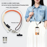 MOCOME W3 Type-CからType-C 多機能充電ケーブル 調節可能クロスボディスマホストラップ