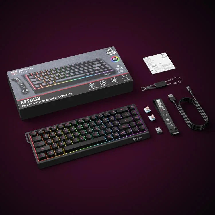 ONIKUMA MT603 68キー RGB トリモード マグネティックスイッチ ゲーミングキーボード, MT603