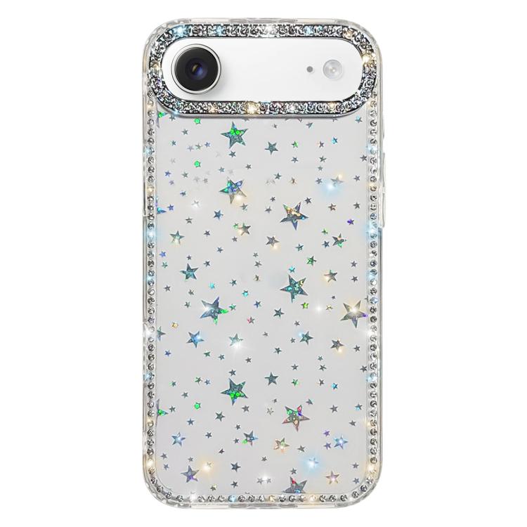 ラインストーン両面IMD PCハイブリッドTPUスマホケース、iPhone 17 Pro Max用、iPhone 17 Pro用、iPhone 17用、iPhone Air用、iPhone 16 Pro Max用、iPhone 16 Pro用、iPhone 16 Plus用、iPhone 16用