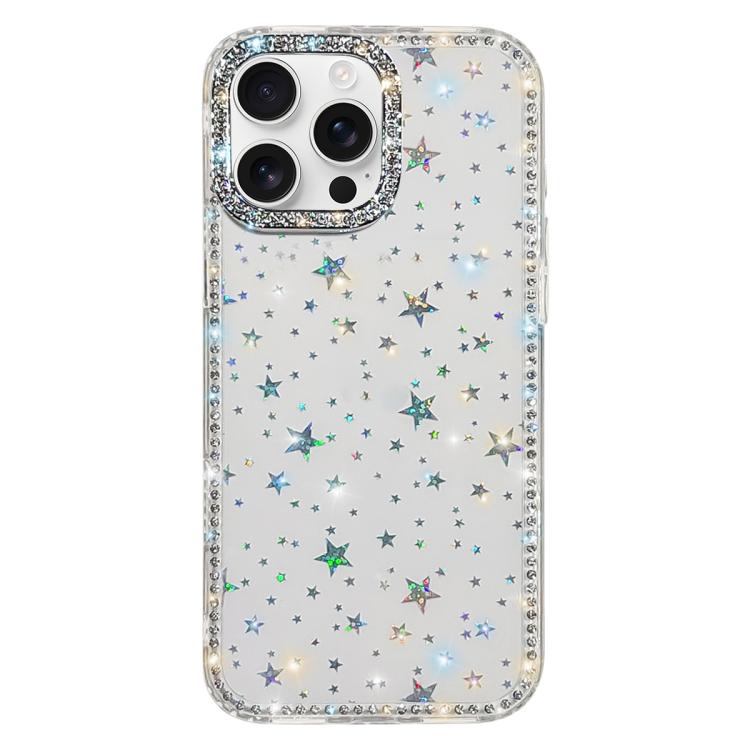 ラインストーン両面IMD PCハイブリッドTPUスマホケース、iPhone 17 Pro Max用、iPhone 17 Pro用、iPhone 17用、iPhone Air用、iPhone 16 Pro Max用、iPhone 16 Pro用、iPhone 16 Plus用、iPhone 16用