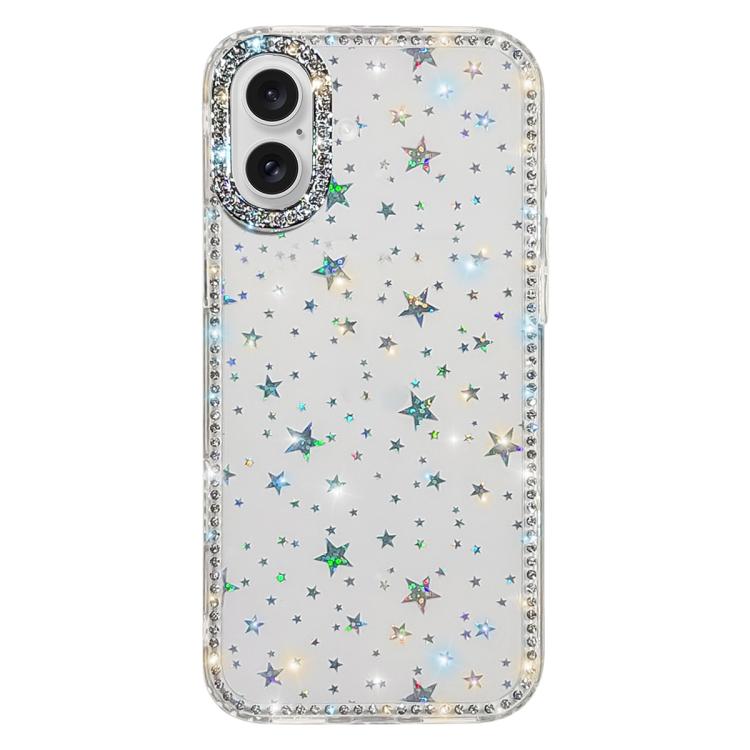 ラインストーン両面IMD PCハイブリッドTPUスマホケース、iPhone 17 Pro Max用、iPhone 17 Pro用、iPhone 17用、iPhone Air用、iPhone 16 Pro Max用、iPhone 16 Pro用、iPhone 16 Plus用、iPhone 16用