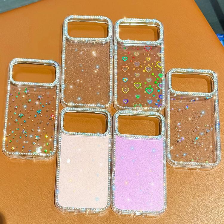 ラインストーン両面IMD PCハイブリッドTPUスマホケース、iPhone 15 Pro Max用、iPhone 15 Pro用、iPhone 15用、iPhone 14用、iPhone 14 Pro用、iPhone 14 Pro Max用、iPhone 13 Pro Max用、iPhone 13 Pro用
