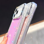 Rhinestone Dual-side IMD PC Hybrid TPU Phone Case, For iPhone 13