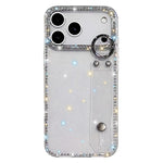 ラインストーングリッターストラップホルダーiPhoneケース、iPhone 17 Pro用、iPhone 17用、iPhone Air用、iPhone 16 Pro Max用、iPhone 16 Pro用、iPhone 16 Plus用、iPhone 16用、iPhone 15 Pro Max用