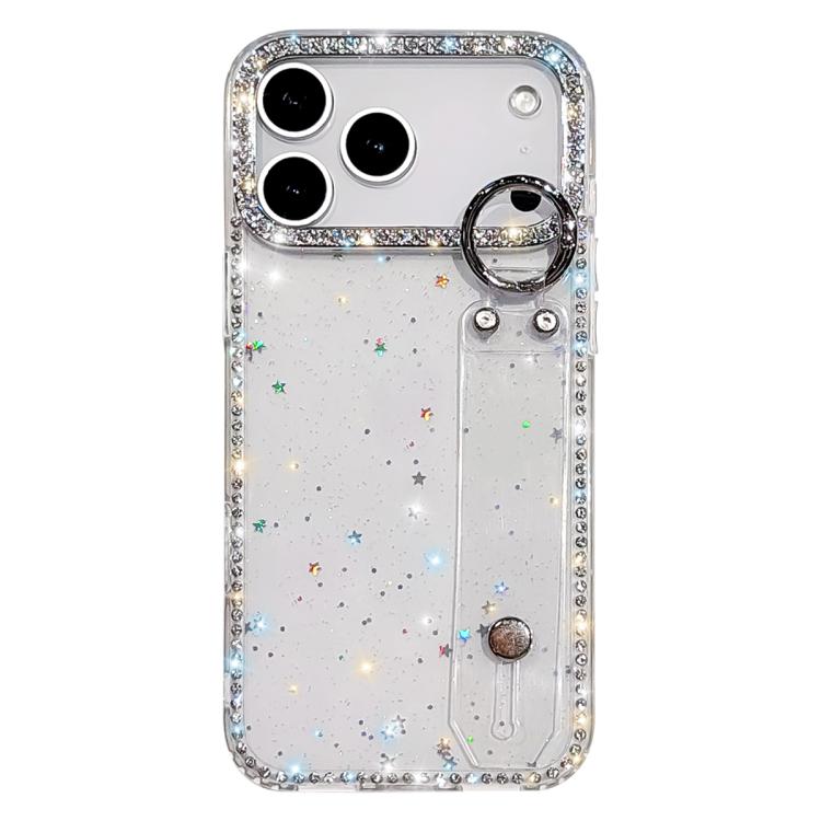 ラインストーングリッターストラップホルダーiPhoneケース、iPhone 17 Pro用、iPhone 17用、iPhone Air用、iPhone 16 Pro Max用、iPhone 16 Pro用、iPhone 16 Plus用、iPhone 16用、iPhone 15 Pro Max用