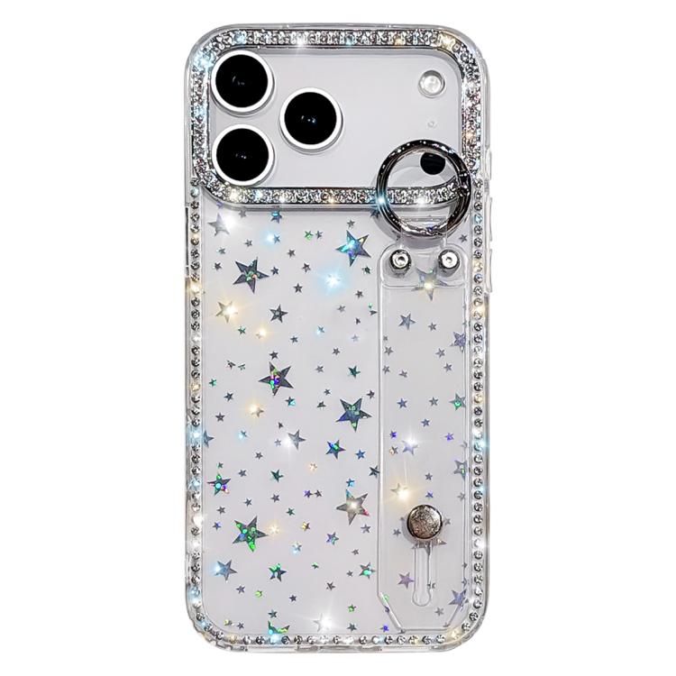ラインストーングリッターストラップホルダーiPhoneケース、iPhone 17 Pro用、iPhone 17用、iPhone Air用、iPhone 16 Pro Max用、iPhone 16 Pro用、iPhone 16 Plus用、iPhone 16用、iPhone 15 Pro Max用