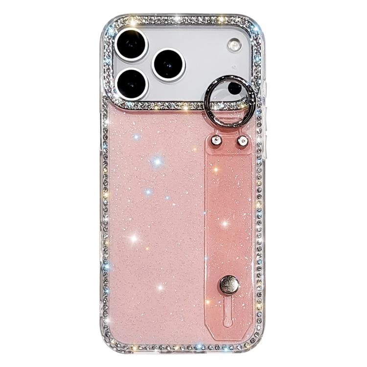 ラインストーングリッターストラップホルダーiPhoneケース、iPhone 17 Pro用、iPhone 17用、iPhone Air用、iPhone 16 Pro Max用、iPhone 16 Pro用、iPhone 16 Plus用、iPhone 16用、iPhone 15 Pro Max用