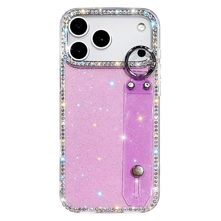 ラインストーングリッターストラップホルダーiPhoneケース、iPhone 17 Pro用、iPhone 17用、iPhone Air用、iPhone 16 Pro Max用、iPhone 16 Pro用、iPhone 16 Plus用、iPhone 16用、iPhone 15 Pro Max用