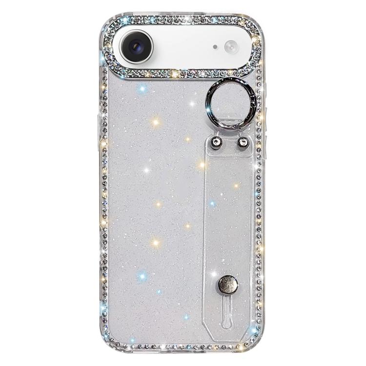 ラインストーングリッターストラップホルダーiPhoneケース、iPhone 17 Pro用、iPhone 17用、iPhone Air用、iPhone 16 Pro Max用、iPhone 16 Pro用、iPhone 16 Plus用、iPhone 16用、iPhone 15 Pro Max用