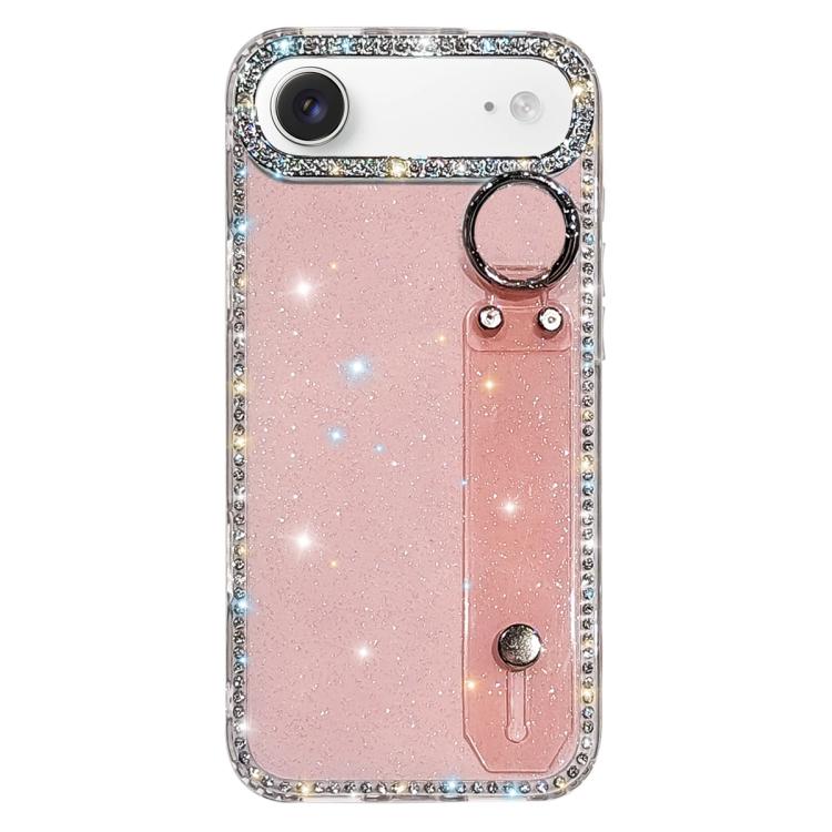 ラインストーングリッターストラップホルダーiPhoneケース、iPhone 17 Pro用、iPhone 17用、iPhone Air用、iPhone 16 Pro Max用、iPhone 16 Pro用、iPhone 16 Plus用、iPhone 16用、iPhone 15 Pro Max用