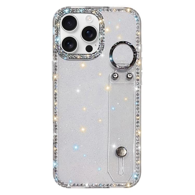 ラインストーングリッターストラップホルダーiPhoneケース、iPhone 17 Pro用、iPhone 17用、iPhone Air用、iPhone 16 Pro Max用、iPhone 16 Pro用、iPhone 16 Plus用、iPhone 16用、iPhone 15 Pro Max用