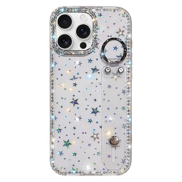 ラインストーングリッターストラップホルダーiPhoneケース、iPhone 17 Pro用、iPhone 17用、iPhone Air用、iPhone 16 Pro Max用、iPhone 16 Pro用、iPhone 16 Plus用、iPhone 16用、iPhone 15 Pro Max用