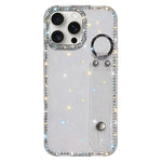 ラインストーングリッターストラップホルダーiPhoneケース、iPhone 17 Pro用、iPhone 17用、iPhone Air用、iPhone 16 Pro Max用、iPhone 16 Pro用、iPhone 16 Plus用、iPhone 16用、iPhone 15 Pro Max用