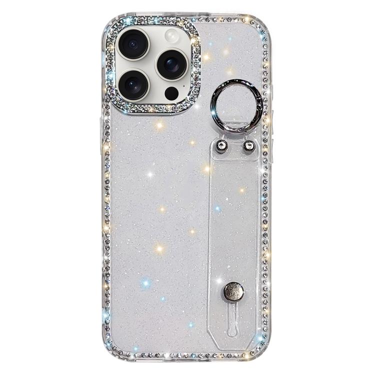 ラインストーングリッターストラップホルダーiPhoneケース、iPhone 17 Pro用、iPhone 17用、iPhone Air用、iPhone 16 Pro Max用、iPhone 16 Pro用、iPhone 16 Plus用、iPhone 16用、iPhone 15 Pro Max用