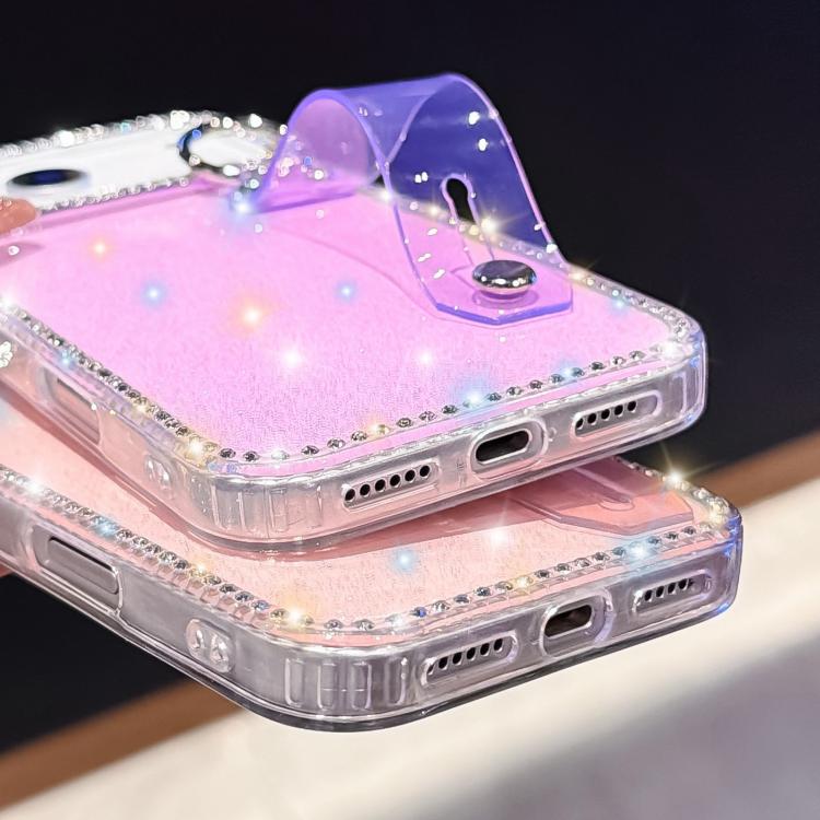 ラインストーングリッターストラップホルダーiPhoneケース、iPhone 17 Pro用、iPhone 17用、iPhone Air用、iPhone 16 Pro Max用、iPhone 16 Pro用、iPhone 16 Plus用、iPhone 16用、iPhone 15 Pro Max用