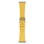 xDfind Silver Buckle Cowhide Texture Vegan Leather Watch Band, For Apple Watch 42 / 44 / 45 / 46 / 49mm, For Apple Watch 38 / 40 / 41 / S11 42mm