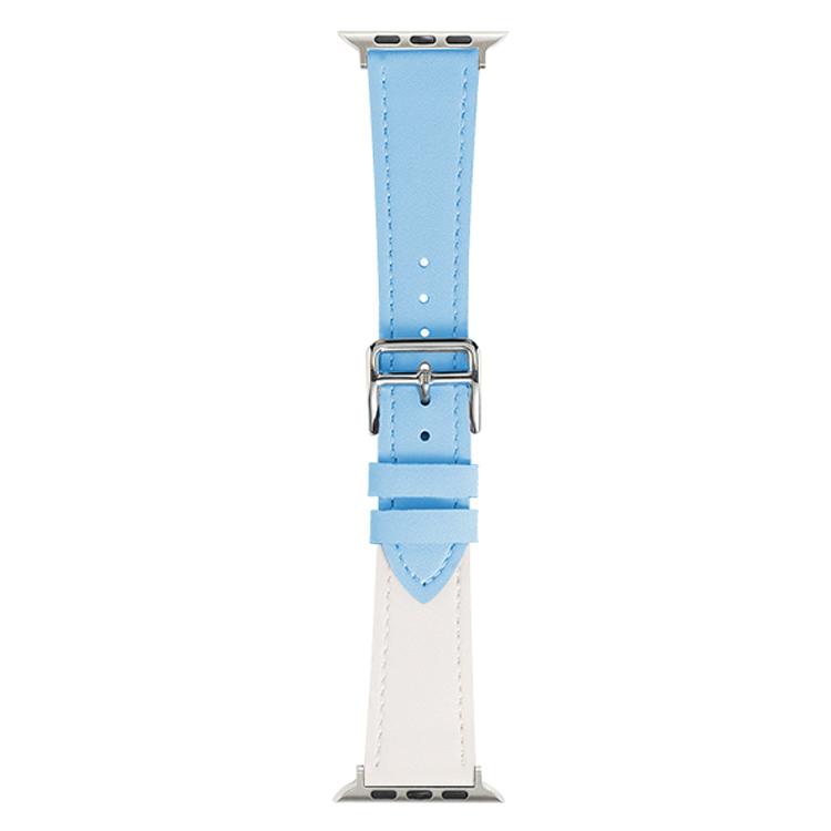 xDfind Silver Buckle Cowhide Texture Vegan Leather Watch Band, For Apple Watch 42 / 44 / 45 / 46 / 49mm, For Apple Watch 38 / 40 / 41 / S11 42mm