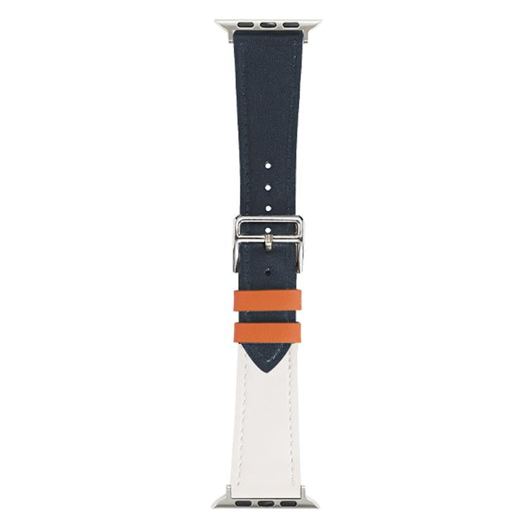 xDfind Silver Buckle Cowhide Texture Vegan Leather Watch Band, For Apple Watch 42 / 44 / 45 / 46 / 49mm, For Apple Watch 38 / 40 / 41 / S11 42mm
