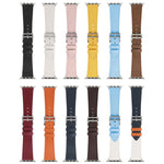 xDfind Silver Buckle Cowhide Texture Vegan Leather Watch Band, For Apple Watch 42 / 44 / 45 / 46 / 49mm, For Apple Watch 38 / 40 / 41 / S11 42mm