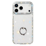 ラインストーンリングホルダー両面IMD PCハイブリッドTPUスマホケース、iPhone 17 Pro Max用、iPhone 17 Pro用、iPhone 17用、iPhone Air用、iPhone 16 Pro Max用、iPhone 16 Pro用、iPhone 16 Plus用、iPhone 16用