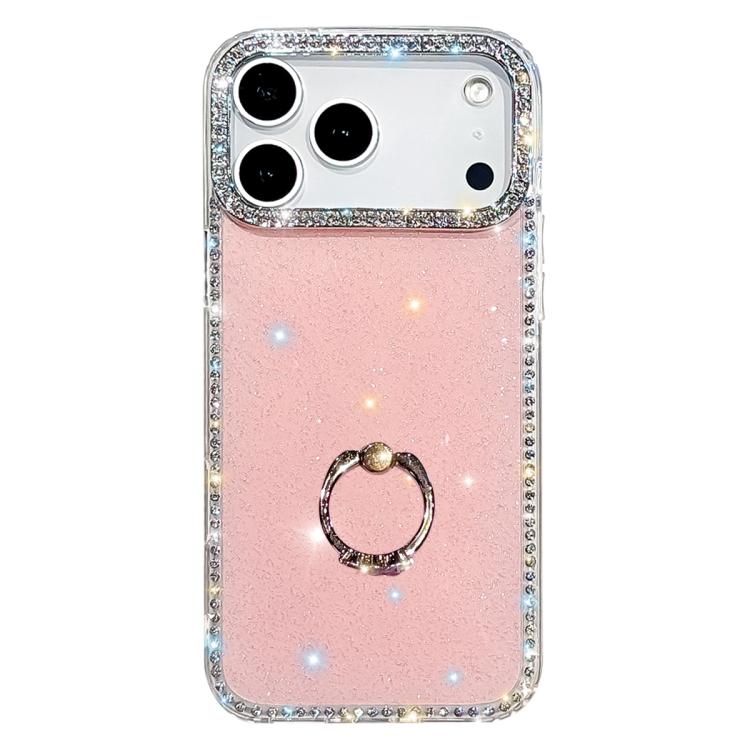 ラインストーンリングホルダー両面IMD PCハイブリッドTPUスマホケース、iPhone 17 Pro Max用、iPhone 17 Pro用、iPhone 17用、iPhone Air用、iPhone 16 Pro Max用、iPhone 16 Pro用、iPhone 16 Plus用、iPhone 16用