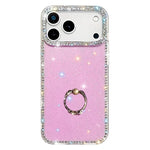 ラインストーンリングホルダー両面IMD PCハイブリッドTPUスマホケース、iPhone 17 Pro Max用、iPhone 17 Pro用、iPhone 17用、iPhone Air用、iPhone 16 Pro Max用、iPhone 16 Pro用、iPhone 16 Plus用、iPhone 16用
