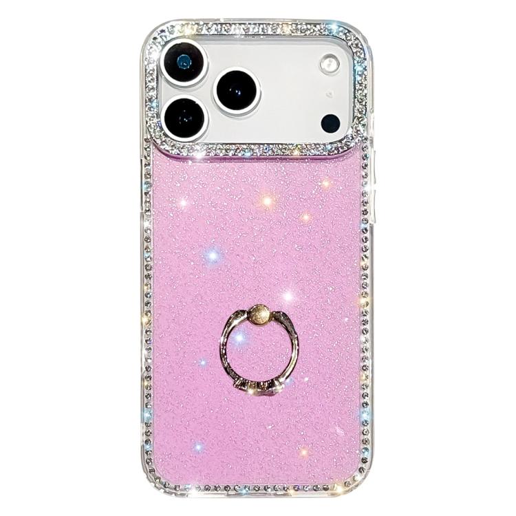 ラインストーンリングホルダー両面IMD PCハイブリッドTPUスマホケース、iPhone 17 Pro Max用、iPhone 17 Pro用、iPhone 17用、iPhone Air用、iPhone 16 Pro Max用、iPhone 16 Pro用、iPhone 16 Plus用、iPhone 16用