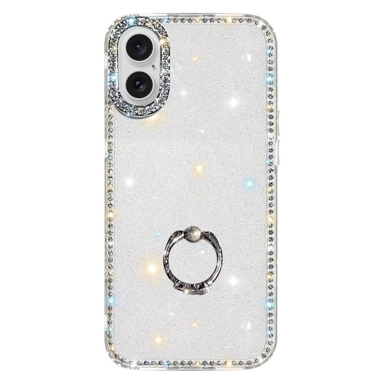 ラインストーンリングホルダー両面IMD PCハイブリッドTPUスマホケース、iPhone 17 Pro Max用、iPhone 17 Pro用、iPhone 17用、iPhone Air用、iPhone 16 Pro Max用、iPhone 16 Pro用、iPhone 16 Plus用、iPhone 16用