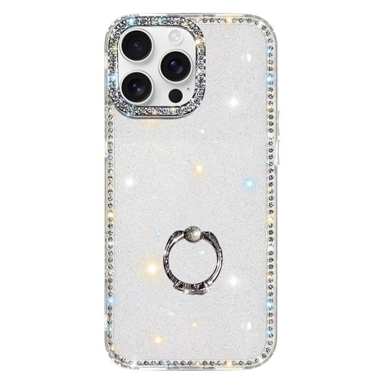 ラインストーンリングホルダー両面IMD PCハイブリッドTPUスマホケース、iPhone 17 Pro Max用、iPhone 17 Pro用、iPhone 17用、iPhone Air用、iPhone 16 Pro Max用、iPhone 16 Pro用、iPhone 16 Plus用、iPhone 16用