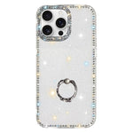 ラインストーンリングホルダー両面IMD PCハイブリッドTPUスマホケース、iPhone 17 Pro Max用、iPhone 17 Pro用、iPhone 17用、iPhone Air用、iPhone 16 Pro Max用、iPhone 16 Pro用、iPhone 16 Plus用、iPhone 16用