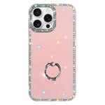 ラインストーンリングホルダー両面IMD PCハイブリッドTPUスマホケース、iPhone 17 Pro Max用、iPhone 17 Pro用、iPhone 17用、iPhone Air用、iPhone 16 Pro Max用、iPhone 16 Pro用、iPhone 16 Plus用、iPhone 16用