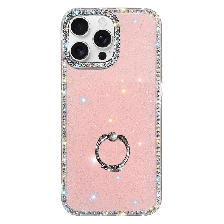 ラインストーンリングホルダー両面IMD PCハイブリッドTPUスマホケース、iPhone 17 Pro Max用、iPhone 17 Pro用、iPhone 17用、iPhone Air用、iPhone 16 Pro Max用、iPhone 16 Pro用、iPhone 16 Plus用、iPhone 16用