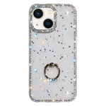 Rhinestone Ring Holder Dual-side IMD PC Hybrid TPU Phone Case, For iPhone 13