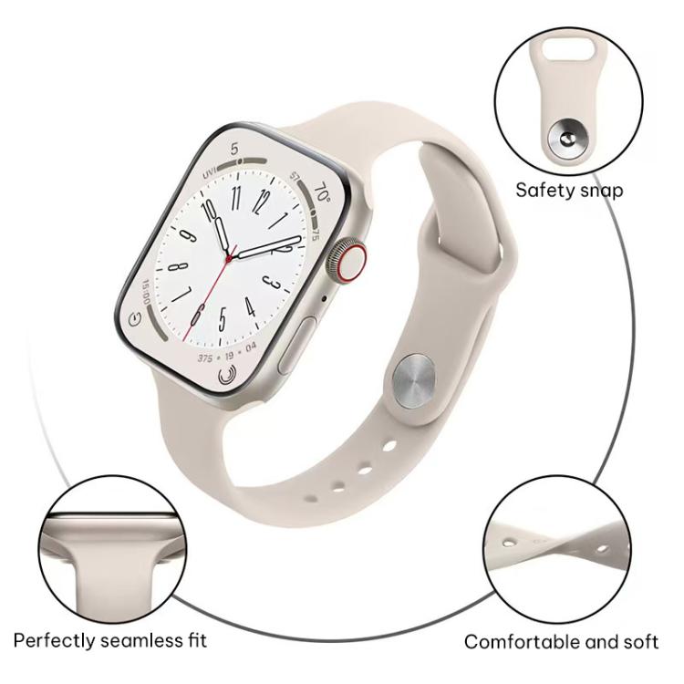 xDfind 小さいウエストリバースバックル シリコンウォッチバンド、Apple Watch 38 / 40 / 41 / S11 42mm用