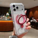 透明ピボットメタルホルダーマグネットスマホケース、iPhone 17 Pro Max用、iPhone 17 Pro用