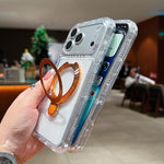 透明ピボットメタルホルダーマグネットスマホケース、iPhone 17 Pro Max用、iPhone 17 Pro用
