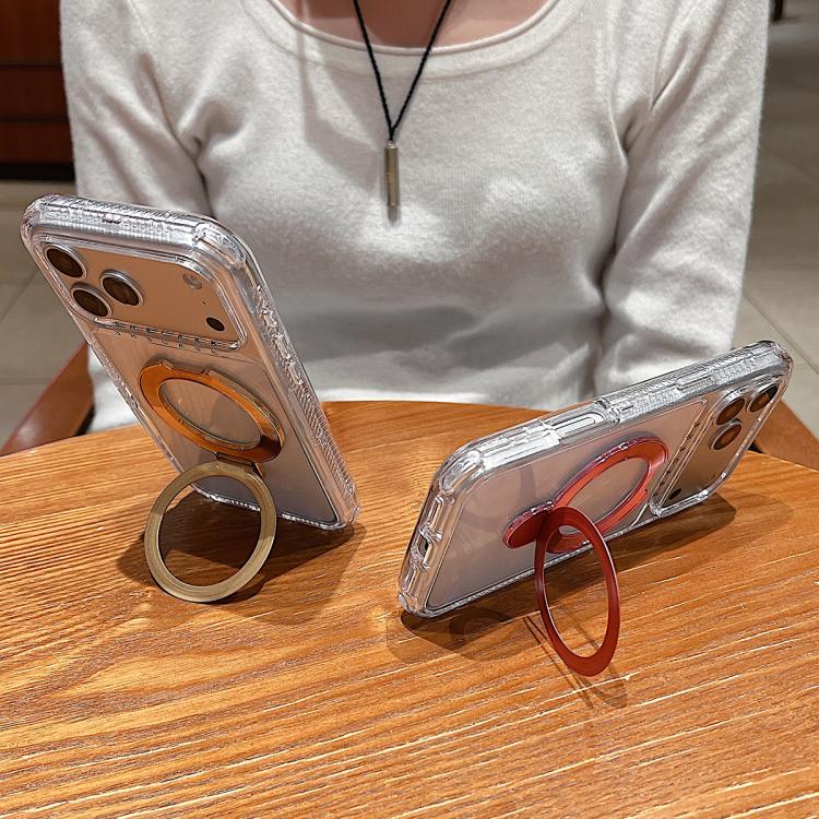 透明ピボットメタルホルダーマグネットスマホケース、iPhone 17 Pro Max用、iPhone 17 Pro用