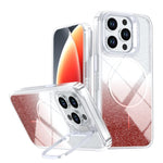 Glitter Gradient Magnetic Lens Frame Holder Phone Case, For iPhone 13 Pro