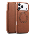 ESEBLE 超薄型カードスロット付き磁気ヴィーガンレザースマホケース、iPhone 17 Pro Max用、iPhone 17 Pro用、iPhone 17用、iPhone Air用