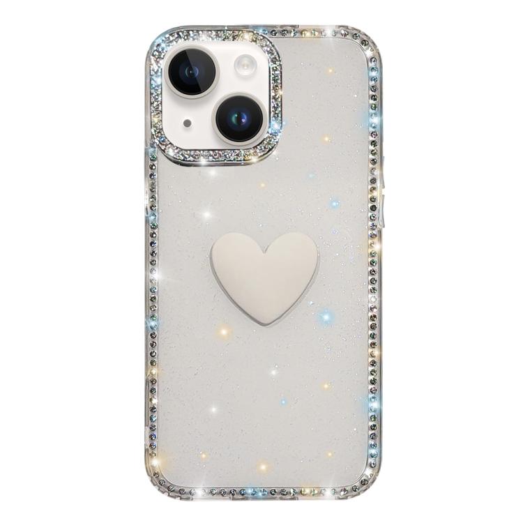 Flash Rhinestone Double-sided IMD Love Heart Phone Case, For iPhone 13 Pro Max, For iPhone 13 Pro, For iPhone 13