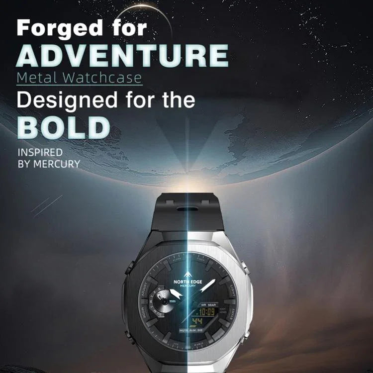 NORTH EDGE Mercury Outdoor Sports Zinc Alloy 5ATM Luminous Electronic Watch