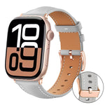 xDfind ローズゴールドバックル ブラックシャーク細粒ヴィーガンレザーウォッチバンド、Apple Watch 42 / 44 / 45 / 46 / 49mm用、Apple Watch 38 / 40 / 41 / S11 42mm用