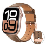 xDfind ローズゴールドバックル ブラックシャーク細粒ヴィーガンレザーウォッチバンド、Apple Watch 42 / 44 / 45 / 46 / 49mm用、Apple Watch 38 / 40 / 41 / S11 42mm用