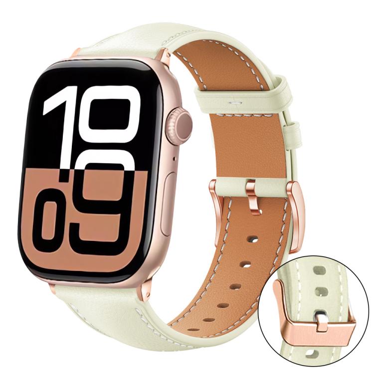 xDfind ローズゴールドバックル ブラックシャーク細粒ヴィーガンレザーウォッチバンド、Apple Watch 42 / 44 / 45 / 46 / 49mm用、Apple Watch 38 / 40 / 41 / S11 42mm用