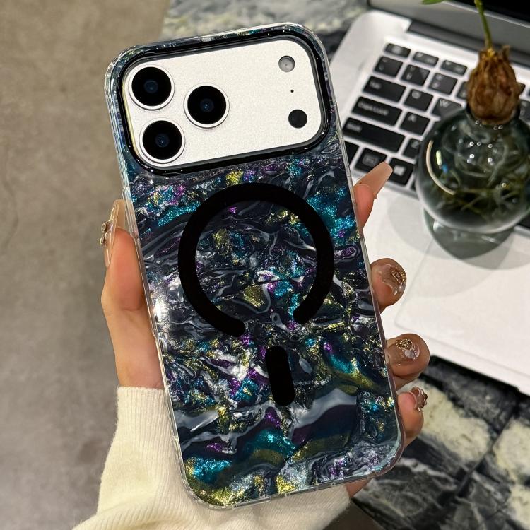 金メッキシェルテクスチャー磁気スマホケース、iPhone 17 Pro Max用、iPhone 17 Pro用、iPhone 17用、iPhone Air用、iPhone 16 Pro Max用、iPhone 16 Pro用、iPhone 16用、iPhone 15 Pro Max用、iPhone 15 Pro用、iPhone 15用