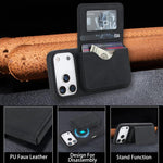 レトロフェイクレザー着脱式磁気ウォレットバッグ RFIDブロッキングスマホケース、iPhone 17 Pro Max用、iPhone 17 Pro用