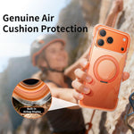 真空エアバッグTPU＋アクリル360度回転ブラケット磁気衝撃吸収スマホケース、iPhone 17 Pro Max用、iPhone 17 Pro用、iPhone 17用